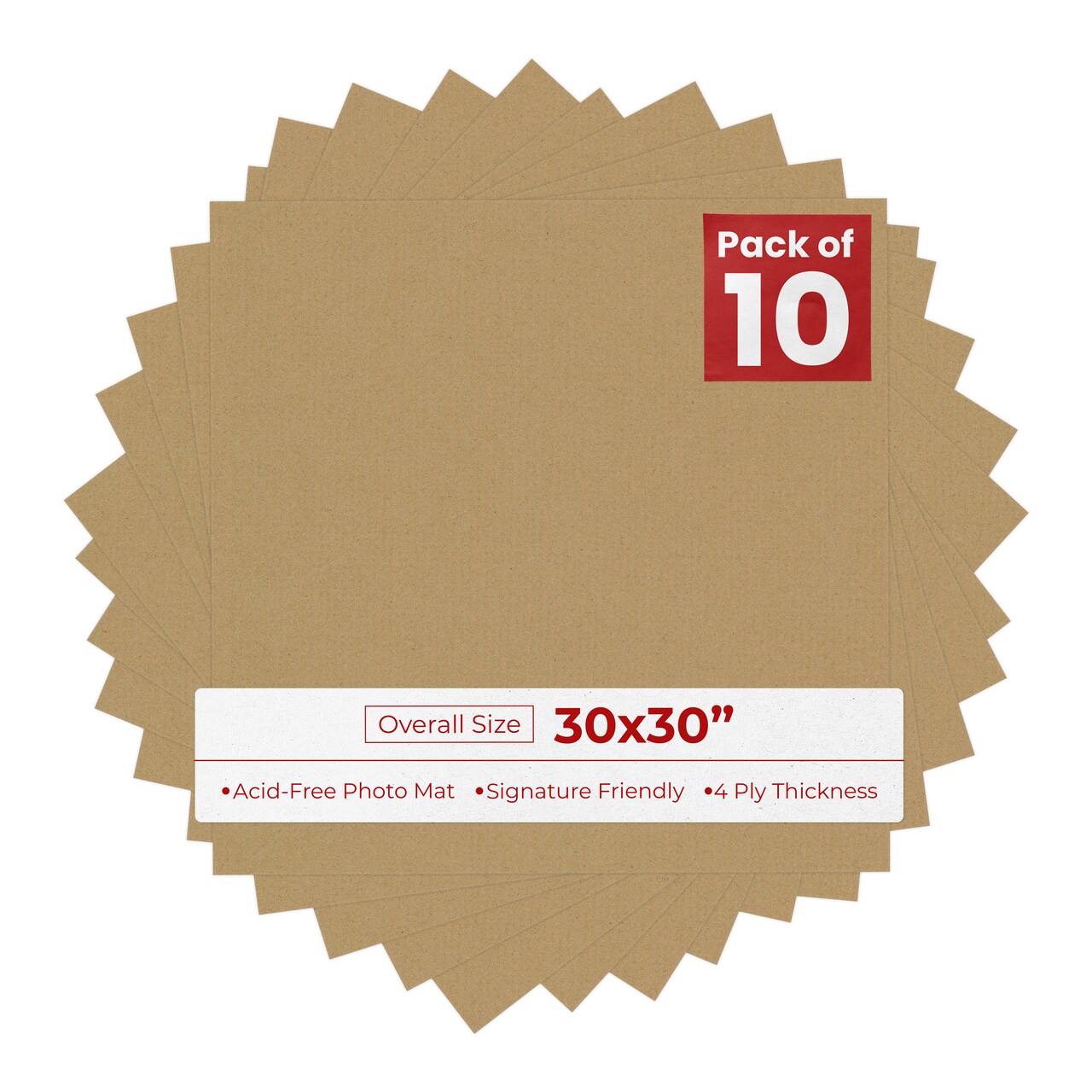 Rattan Beige 30x30 Uncut Mat Board - Blank Sheets, No Opening